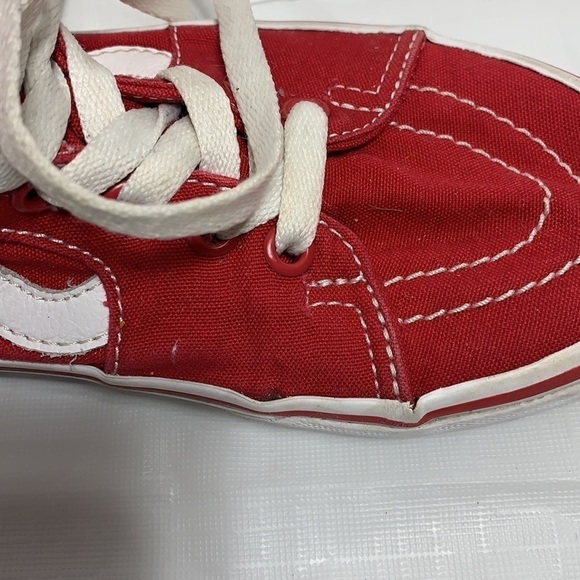 WOMEN’S Vans Off the Wall Red High Tops Size 6 - Picture 14 of 14